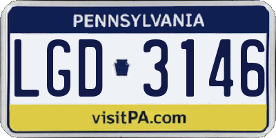 PA license plate LGD3146