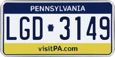 PA license plate LGD3149