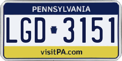 PA license plate LGD3151