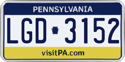 PA license plate LGD3152