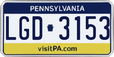 PA license plate LGD3153