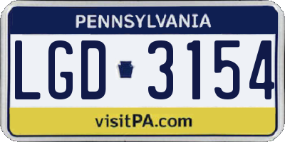 PA license plate LGD3154