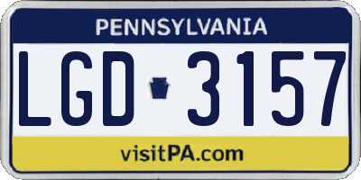 PA license plate LGD3157