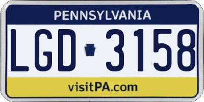 PA license plate LGD3158