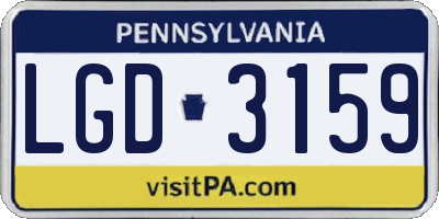 PA license plate LGD3159