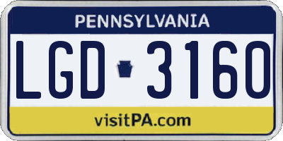 PA license plate LGD3160