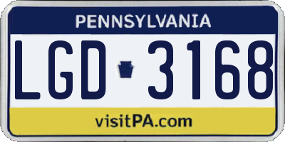 PA license plate LGD3168