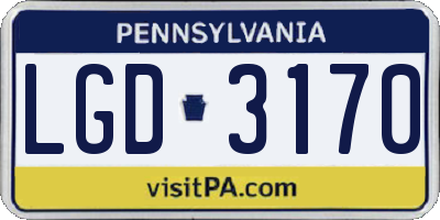 PA license plate LGD3170
