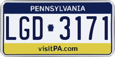 PA license plate LGD3171