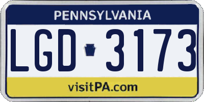 PA license plate LGD3173