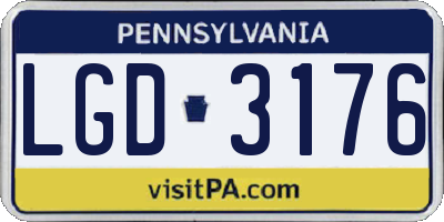 PA license plate LGD3176