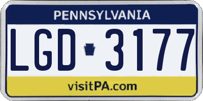 PA license plate LGD3177