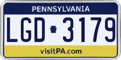 PA license plate LGD3179