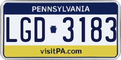 PA license plate LGD3183