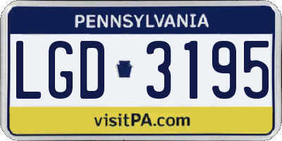 PA license plate LGD3195