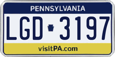 PA license plate LGD3197