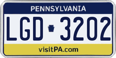 PA license plate LGD3202
