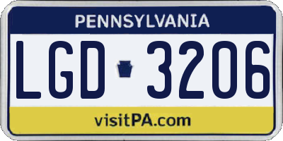 PA license plate LGD3206