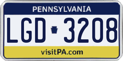 PA license plate LGD3208