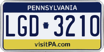 PA license plate LGD3210