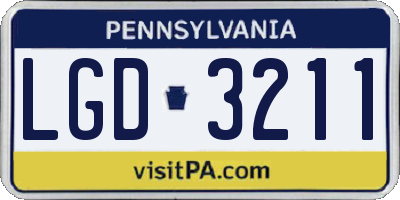 PA license plate LGD3211