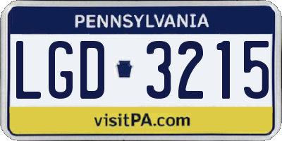 PA license plate LGD3215