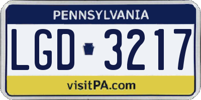 PA license plate LGD3217