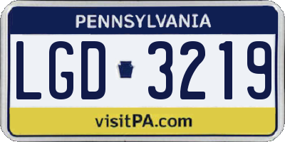 PA license plate LGD3219
