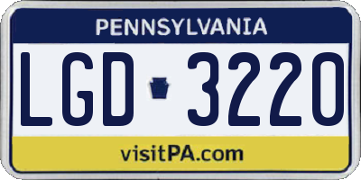 PA license plate LGD3220