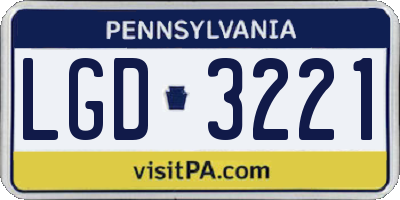 PA license plate LGD3221