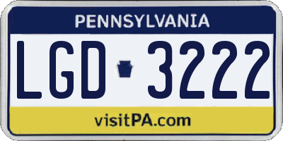PA license plate LGD3222