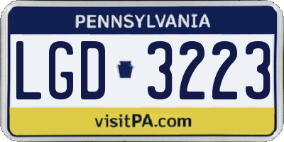 PA license plate LGD3223