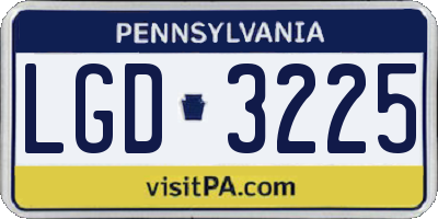 PA license plate LGD3225