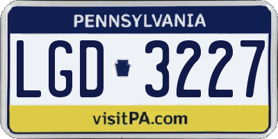 PA license plate LGD3227