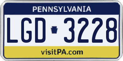 PA license plate LGD3228