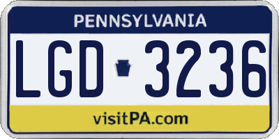 PA license plate LGD3236