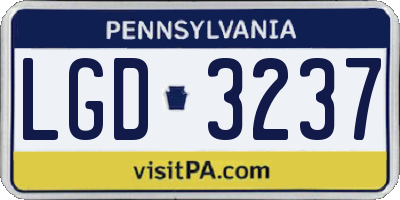 PA license plate LGD3237