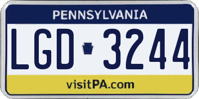 PA license plate LGD3244