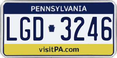 PA license plate LGD3246