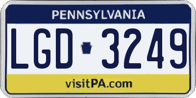 PA license plate LGD3249