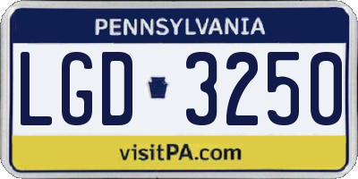 PA license plate LGD3250