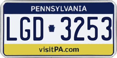 PA license plate LGD3253