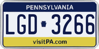 PA license plate LGD3266
