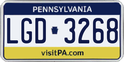 PA license plate LGD3268