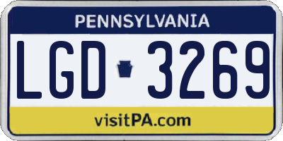 PA license plate LGD3269