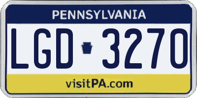 PA license plate LGD3270