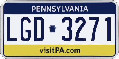 PA license plate LGD3271