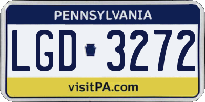 PA license plate LGD3272