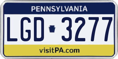 PA license plate LGD3277