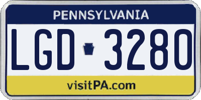 PA license plate LGD3280